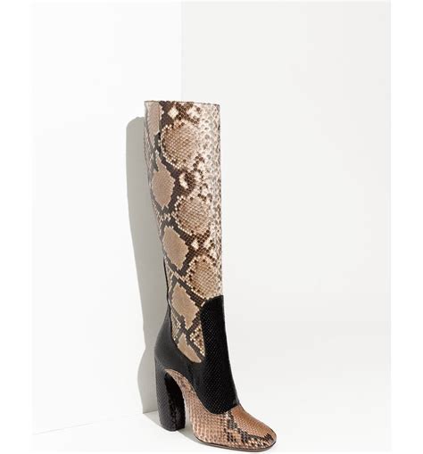 prada python boots green|PRADA ~ Real PYTHON skin under knee boots ~ US: 8.5 ; EU: .